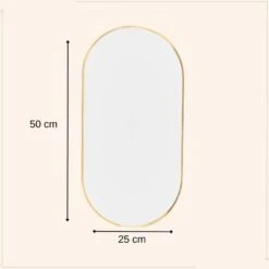 MISOU Spiegel Wandspiegel Rond Ovaal Goud 50 Cm -Leenbakker Winkel ac3792702c7b45738a59ef50f4a808fe