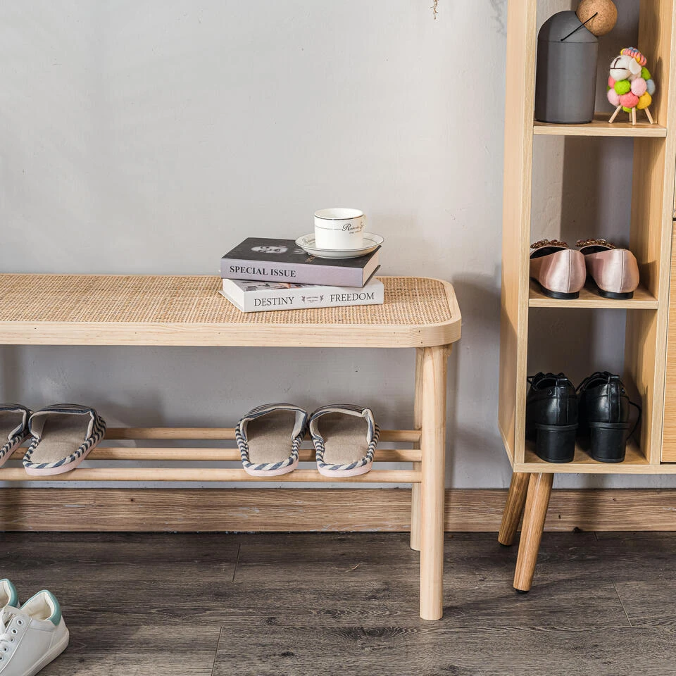 Bank Met Opbergruimte Van Massief Grenen En Rotan 7 Bank Met Opbergruimte Van Massief Grenen En Rotan - Afbeelding 7