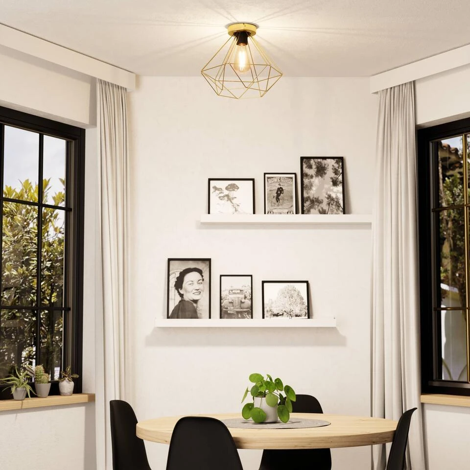 EGLO Tarbes Plafondlamp - E27 - Ø 32,5 Cm - Goud 2 EGLO Tarbes Plafondlamp - E27 - Ø 32,5 Cm - Goud - Afbeelding 2