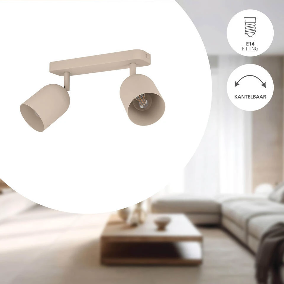 EGLO Tilston Spot - E14 - 28 Cm - Zandkleur - Kantelbaar 3 EGLO Tilston Spot - E14 - 28 Cm - Zandkleur - Kantelbaar - Afbeelding 3