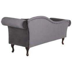 LATTES - Chaise Longue - Grijs - Rechterzijde - Fluweel -Leenbakker Winkel af803580e76a48748779a33137baee7a