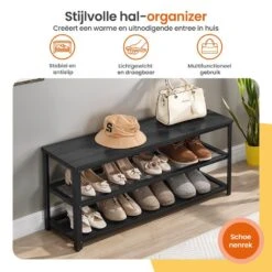 Goliving Schoenenrek - Schoenenbank - Halbank - Industrieel - Zwart -Leenbakker Winkel b03e2739326a4aae99593a6bea26c54e