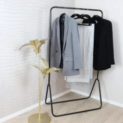 MISOU Kledingrek Metaal Industrieel Zwart 80x44x145cm -Leenbakker Winkel b10c1b80b44c47ada279d64dfc0319db