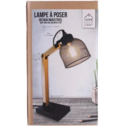 Home Deco Factory Bureaulamp - Zwart - Metaal En Hout - Tafellamp -Leenbakker Winkel b197703dc0ae403687f2387bc4878721