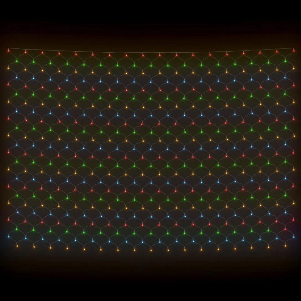 VidaXL Kerstnetverlichting 204 LED's Binnen/buiten 3x2 M Meerkleurig 4 VidaXL Kerstnetverlichting 204 LED's Binnen/buiten 3x2 M Meerkleurig - Afbeelding 4