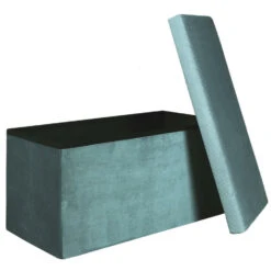 Home Deco Poef Velvet - Opbergbox - Blauw - 76 X 38 Cm -Leenbakker Winkel b20c477a3c14440cb130ece99af5d79f