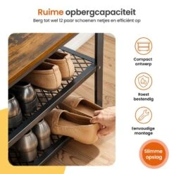 Goliving Schoenenrek - Schoenenbank - Halbank - Industrieel - Bruin -Leenbakker Winkel b2ca356747f0443280dcc953dddbea0e
