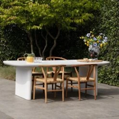 Tuintafel Deens Ovaal - Wit Betonlook - 240x100x75cm - Maya -Leenbakker Winkel b3bf74551ca642e08850ea5356907672