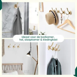 XIVADA Kapstokhaak Zena - Inclusief Schroefset - Goud - Set Van 3 -Leenbakker Winkel b53ab583b76647b9a0dc53d87e60571d