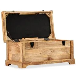 VidaXL Opbergbankje 80x44x44 Cm Echt Leer En Massief Mangohout -Leenbakker Winkel b76b322b9a694455997683991ca3d0fd