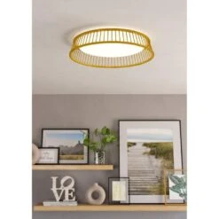 EGLO Luppineria Plafondlamp - LED - Ø 45 Cm - Bruin/Wit - Hout -Leenbakker Winkel b91b61819b67426e8f514ea05e7c5050
