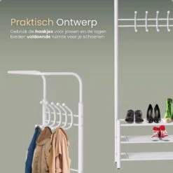 O'DADDY Staande Kapstok Met Schoenenrek - Zwart - 66x30x190 Cm -Leenbakker Winkel b936e87864b24f648997caca3f36c16d