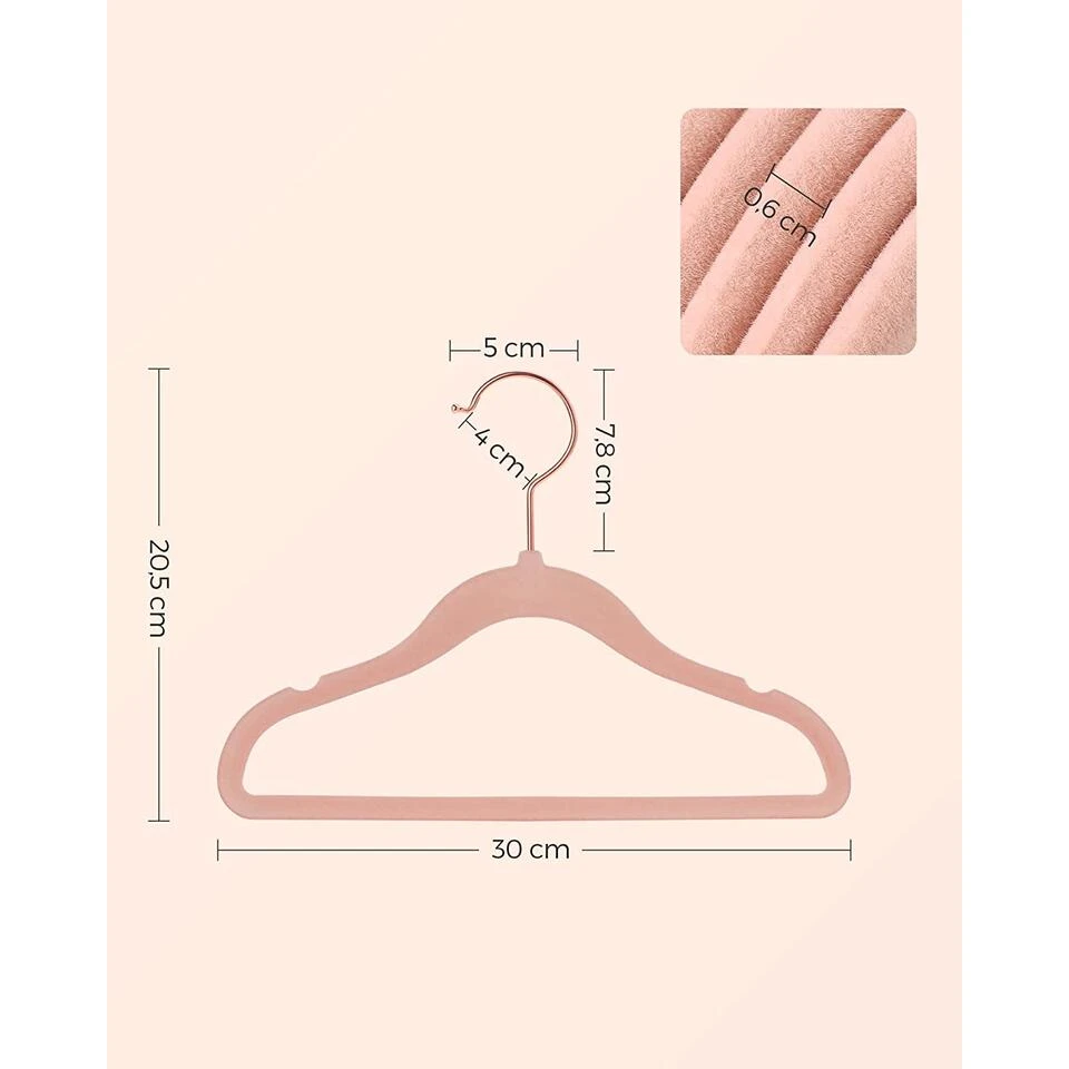 Set Van 30 Kinder Kledinghangers In Rose, Met Rosé Gouden Haak 6 Set Van 30 Kinder Kledinghangers In Rose, Met Rosé Gouden Haak - Afbeelding 6
