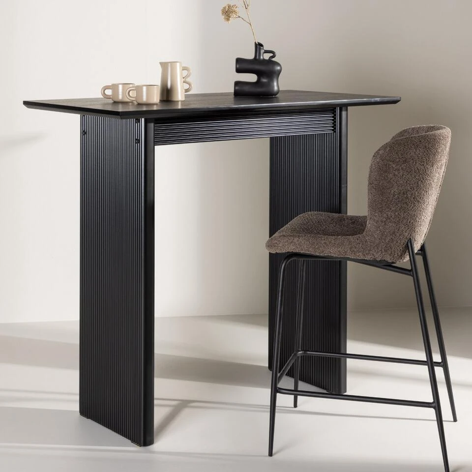 Fjôrd Bartafel Zwart Hout - 120x60x105cm - Vail 2 Fjôrd Bartafel Zwart Hout - 120x60x105cm - Vail - Afbeelding 2