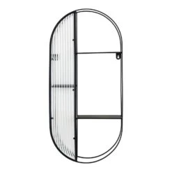 QUVIO Wandrek Mila - 3 Planken - Staal - Glas - Zwart -Leenbakker Winkel bbdc1c2a09c74e4285d96e55da1486b4