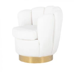 Giga Meubel Teddy Fauteuil Wit - Met Gouden Onderstel - Fauteuil Quinty -Leenbakker Winkel bc322f9027a746a79b943ef9ce124049