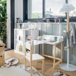 Atmosphera Kapstok - Beige/wit - MDF Hout - 5 Haaks - 35 X 135 Cm -Leenbakker Winkel bd68d332382245ab9f2b544c7bd20d31