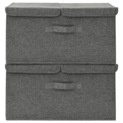 VidaXL Opbergboxen 2 St 50x30x25 Cm Stof Antracietkleurig -Leenbakker Winkel be691201344f45af81ed8e72fafab519