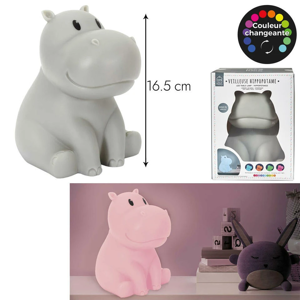 Home Deco Kids Nachtlampje Led - Nijlpaard - Wit - 16 Cm 3 Home Deco Kids Nachtlampje Led - Nijlpaard - Wit - 16 Cm - Afbeelding 3