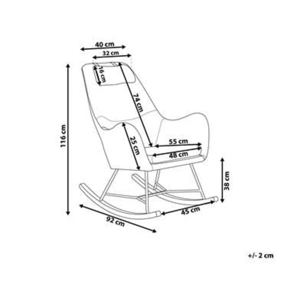 Beliani Schommelstoel ARRIE - Beige Polyester 4 Beliani Schommelstoel ARRIE - Beige Polyester - Afbeelding 4