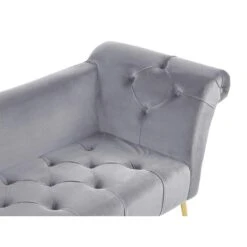 NANTILLY - Chaise Longue - Grijs - Symmetrisch - Fluweel -Leenbakker Winkel c25fa65b1baa44a790688f6d8b2be6d2