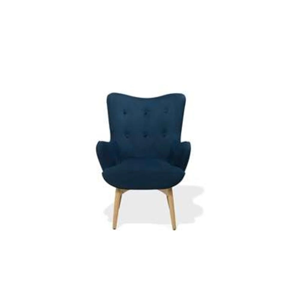 Beliani Fauteuil VEJLE - Blauw Fluweel 2 Beliani Fauteuil VEJLE - Blauw Fluweel - Afbeelding 2