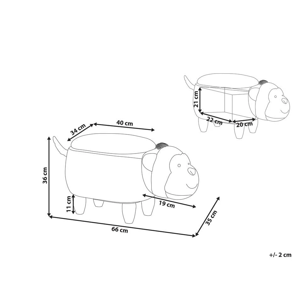 Beliani Dierenhocker MONKEY - Bruin Kunstleer 3 Beliani Dierenhocker MONKEY - Bruin Kunstleer - Afbeelding 3