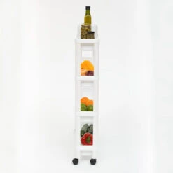 5Five Keuken/badkamer Trolley 4 Laags - 37 X 15 X 79 Cm - Wit -Leenbakker Winkel c390fdad57844659905121f4561a1efa