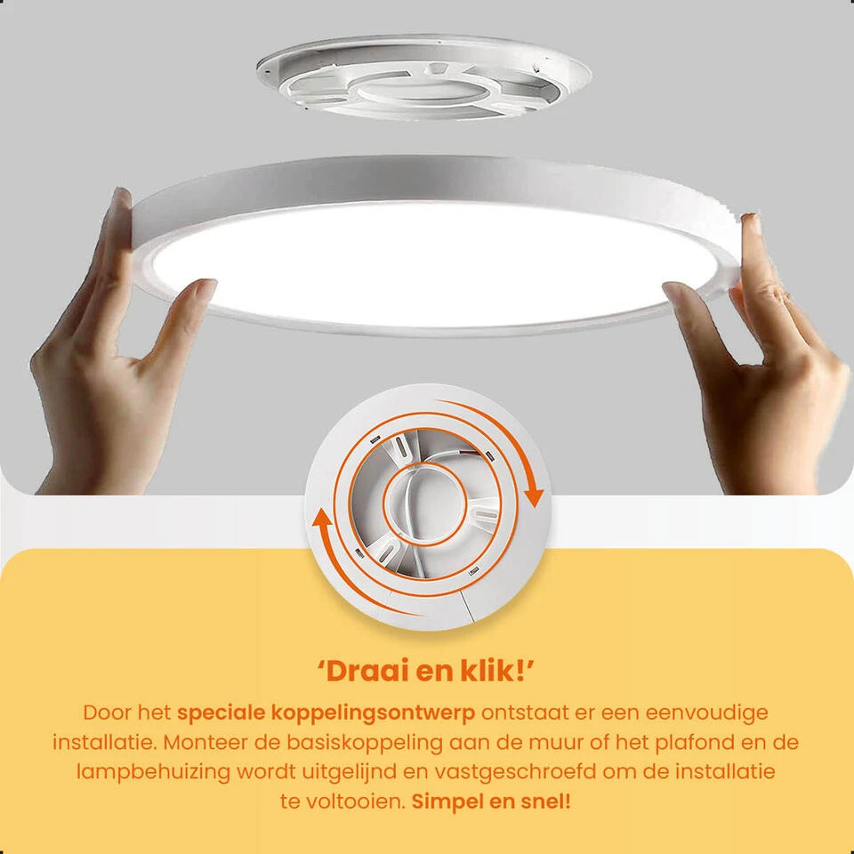 Goliving Plafondlamp - Plafonnière - LED - Ø30cm - Wit 4 Goliving Plafondlamp - Plafonnière - LED - Ø30cm - Wit - Afbeelding 4