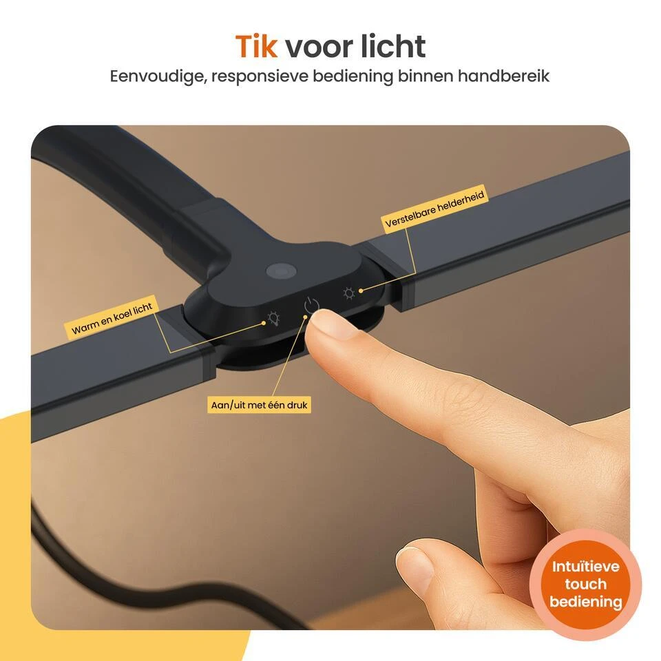 Goliving Bureaulamp Met Klem - 78 CM - LED Dimbaar - Touch Bediening 7 Goliving Bureaulamp Met Klem - 78 CM - LED Dimbaar - Touch Bediening - Afbeelding 7