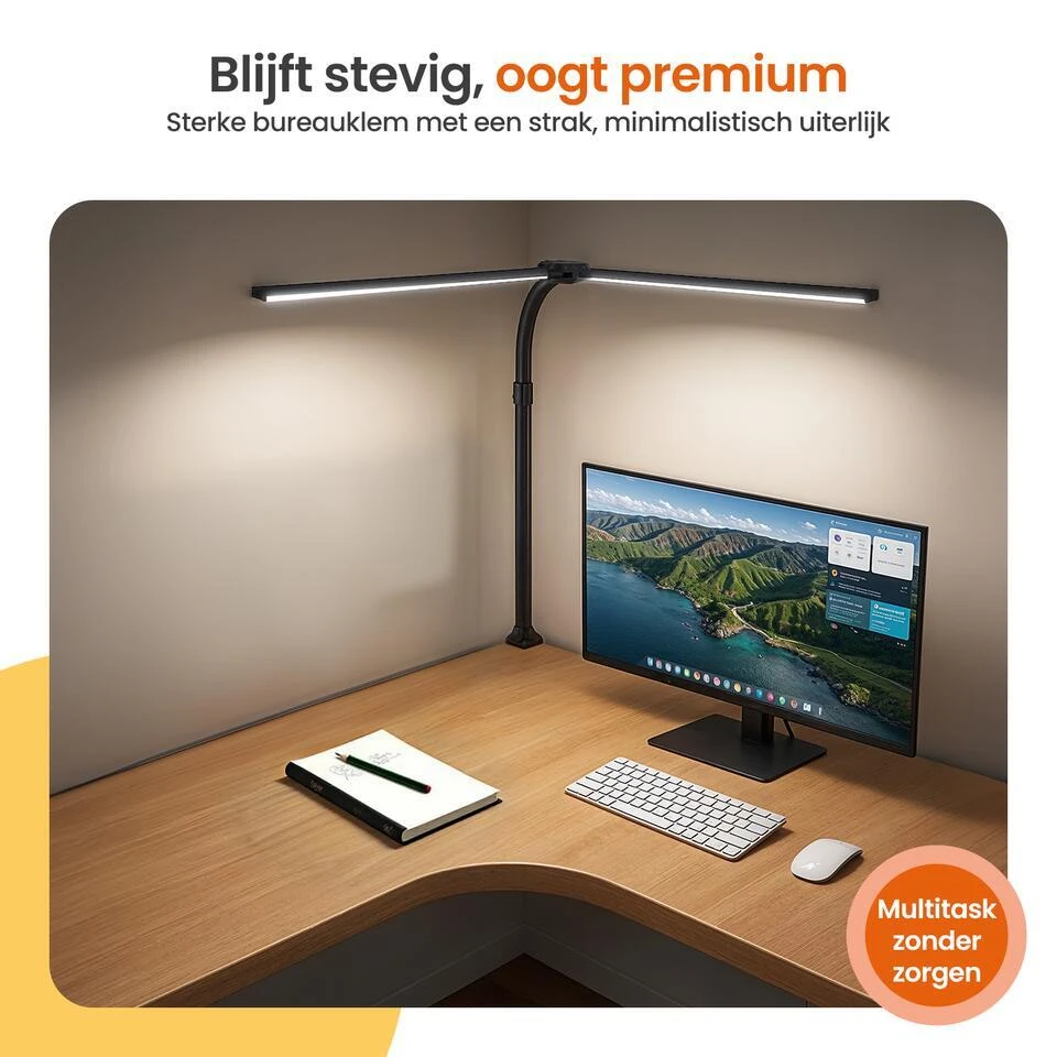 Goliving Bureaulamp Met Klem - 78 CM - LED Dimbaar - Touch Bediening 9 Goliving Bureaulamp Met Klem - 78 CM - LED Dimbaar - Touch Bediening - Afbeelding 9