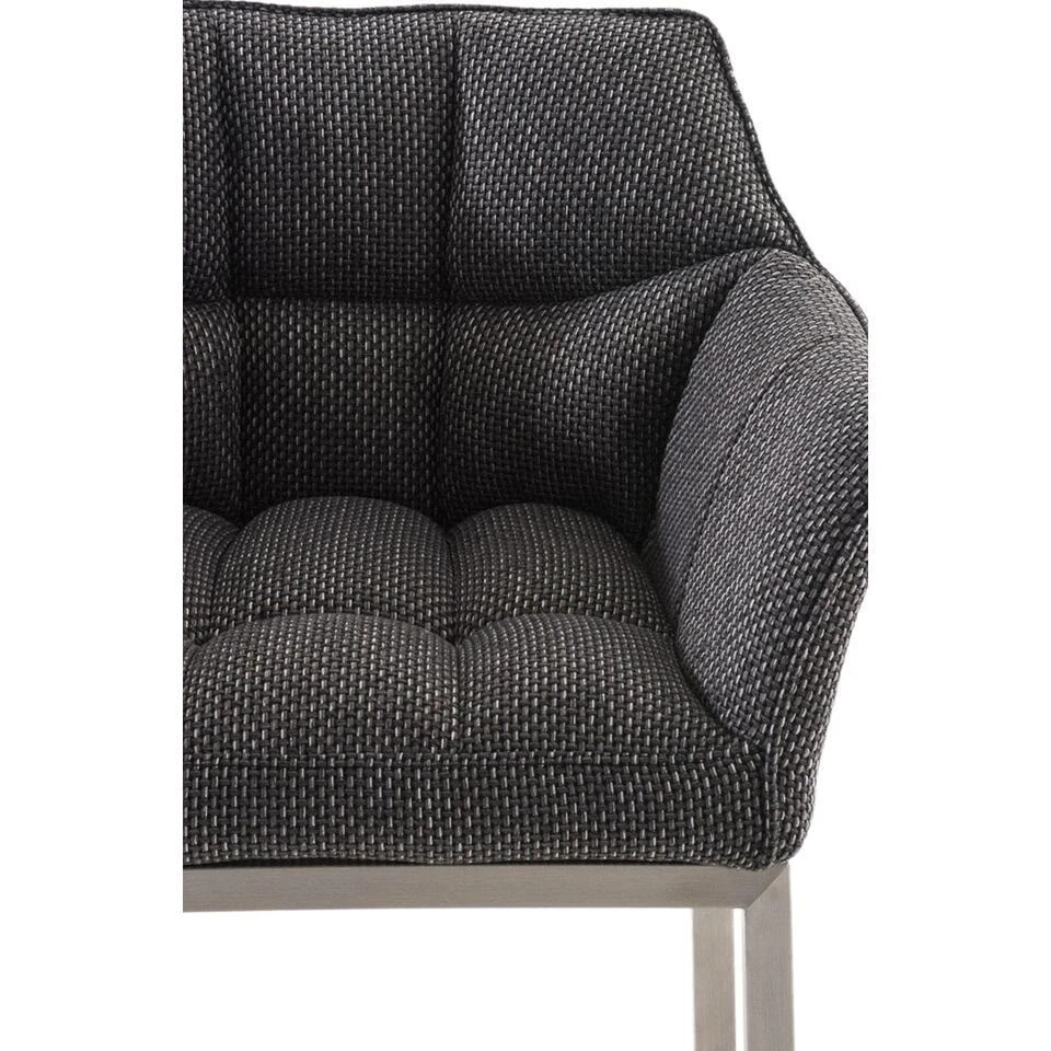 CLP Barkruk Damaso Roestvrij Staal Frame - Stof - Titanium Grijs 7 CLP Barkruk Damaso Roestvrij Staal Frame - Stof - Titanium Grijs - Afbeelding 7