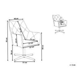 Beliani Fauteuil VAKSALA - Grijs Fluweel -Leenbakker Winkel c9a2294f583e4dc694b499826ddb80b6