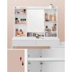 Furnihaus Kaptafel LED 3 Kleuren Lichtsterkte Instelbaar Met Spiegel Voor -Leenbakker Winkel c9fbf63082a240f394a22673809be3d2