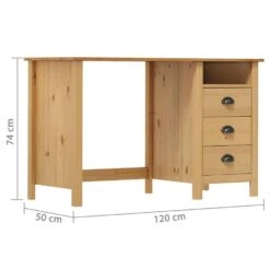 VidaXL - Bureau - Bruin - Grenenhout - 120 X 50 X 74 Cm -Leenbakker Winkel ca46c05894f84ed68332560e3981d497