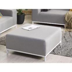 Beliani Ottomaan ROVIGO - Grijs Polyester -Leenbakker Winkel cadfb8f1ee0941fb994a428339defe5e