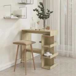 VidaXL Bartafel Met Opbergrek 100x50x101,5 Cm Spaanplaat Sonoma Eiken -Leenbakker Winkel cc83dfd0eac04d4d901a622f80ab2407