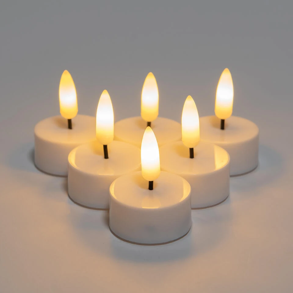 Anna's Collection LED Waxinelichtjes - 6x -wit - 3,5 X 1,5 Cm 2 Anna's Collection LED Waxinelichtjes - 6x -wit - 3,5 X 1,5 Cm - Afbeelding 2