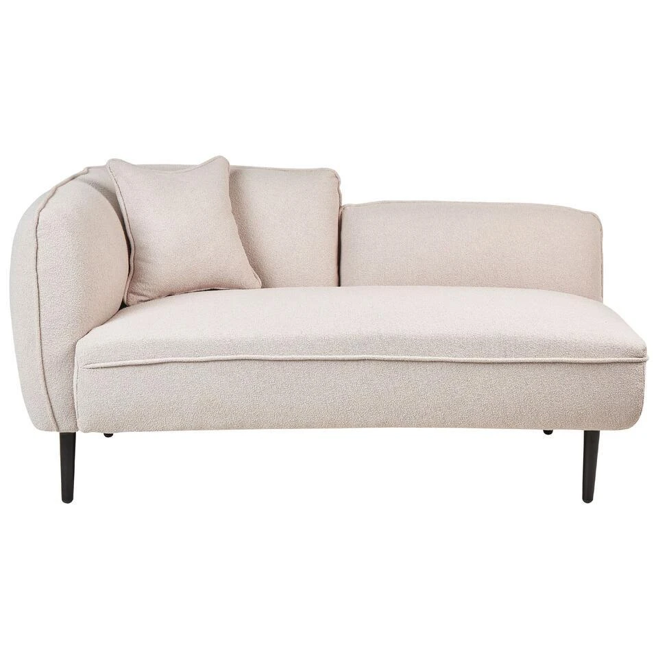 CHEVANNES - Chaise Longue - Beige - Linkszijdig - Polyester 4 CHEVANNES - Chaise Longue - Beige - Linkszijdig - Polyester - Afbeelding 4