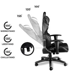 Ocazi Chicago Gamingstoel - Bureaustoel - Zwart -Leenbakker Winkel cd57ada129f5408f9387bd5f74c1b8bd