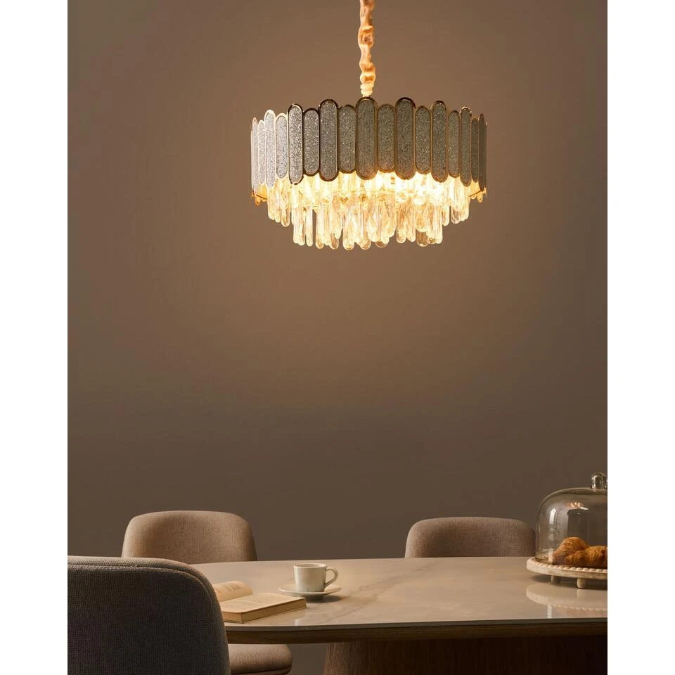 AGUARICO - Kroonluchter - Messing/Transparant - Glas 2 AGUARICO - Kroonluchter - Messing/Transparant - Glas - Afbeelding 2