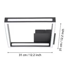 EGLO Altaflor Plafonnière - LED - 31.5 Cm - Zwart/Wit -Leenbakker Winkel cdec64b90cde43a3bfbbe6903a9bd701