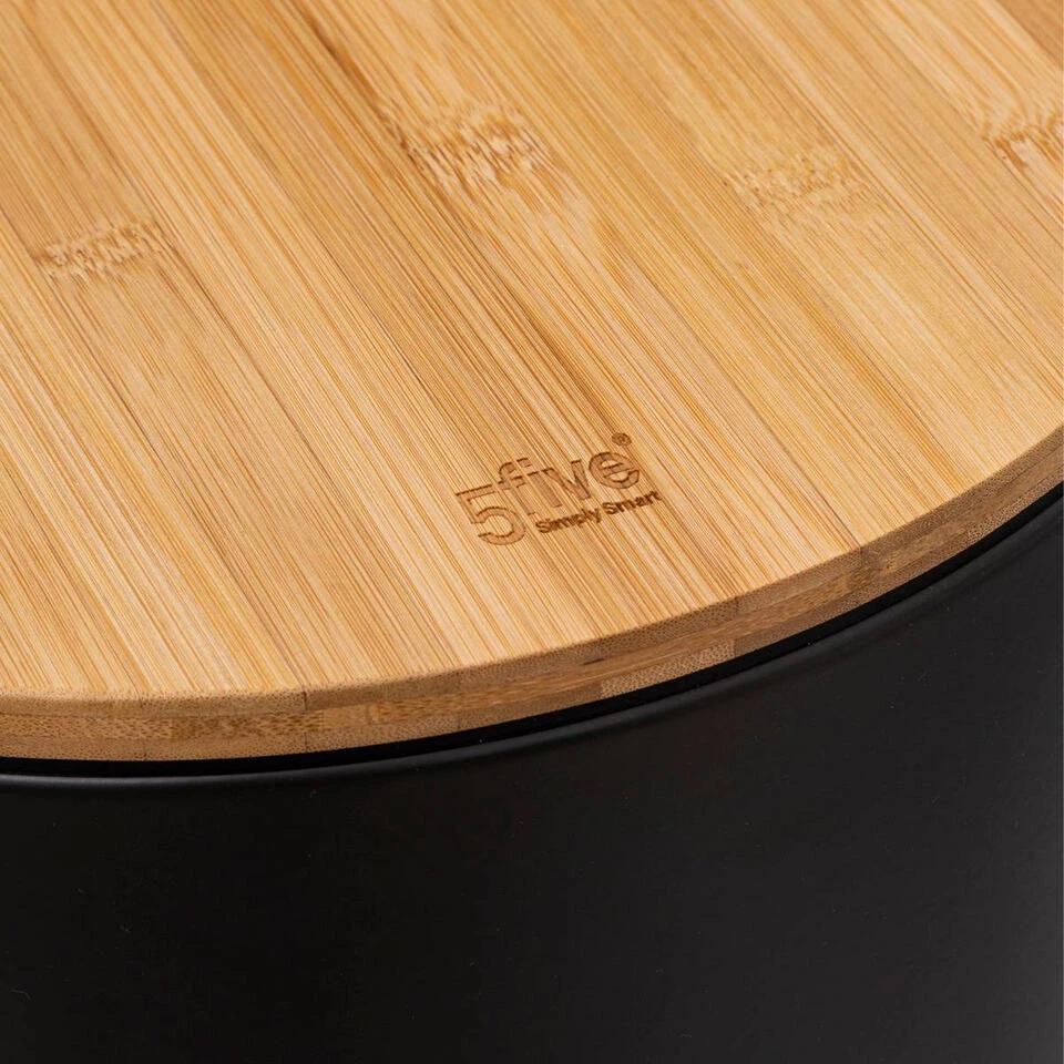 5Five Prullenbak/pedaalemmer Bamboe - Zwart - 30L - 38 X 29 X 60 Cm 3 5Five Prullenbak/pedaalemmer Bamboe - Zwart - 30L - 38 X 29 X 60 Cm - Afbeelding 3