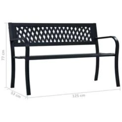 VidaXL Tuinbanken 125 Cm Staal Zwart -Leenbakker Winkel d13319ae8bb840dcbee5dde6ae22f22f