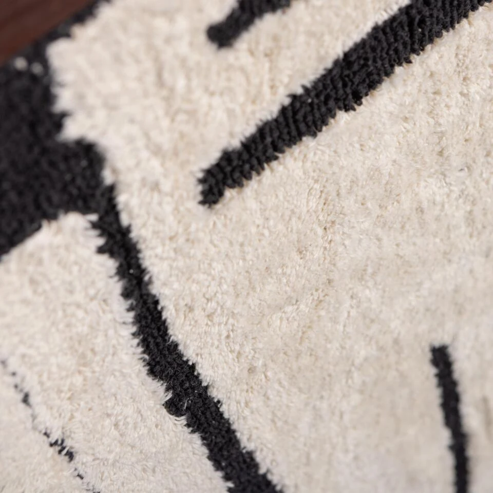 WOOOD Anka Wanddeco - Katoen/Hout - Zwart/Wit - 90x60x10 3 WOOOD Anka Wanddeco - Katoen/Hout - Zwart/Wit - 90x60x10 - Afbeelding 3