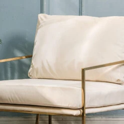 Retro Metalen Fauteuil Met Beige Fluweel -Leenbakker Winkel d32eb72de3d043578b727f9dfc56cb77