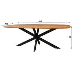 Eetkamertafel Laurie Acaciahout 215 Cm - Hout - Bruin -Leenbakker Winkel d392068ad0a54a649087f241fbe94d4e