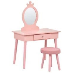 MARGIE - Kinderkaptafel Met Krukje - Roze - MDF -Leenbakker Winkel d5f1d11d89824e139eee0d6d0236cba5