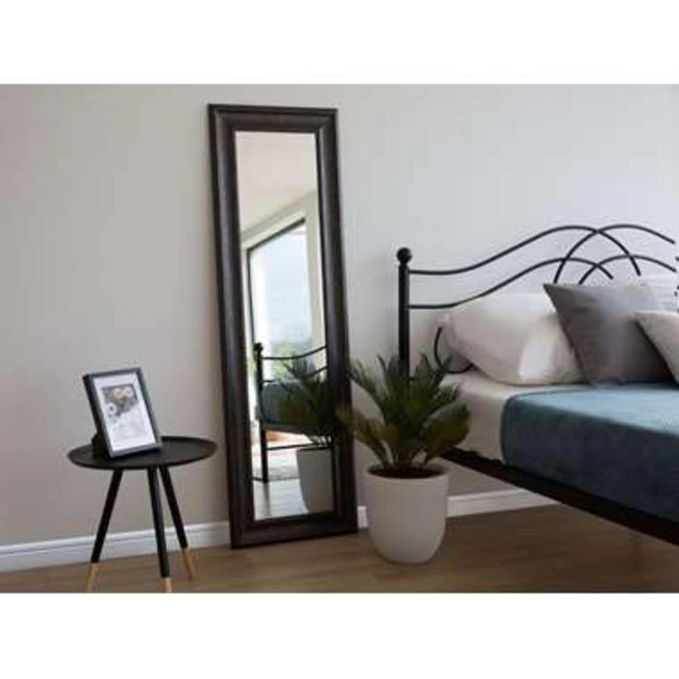 Beliani Wandspiegel LUNEL - Zwart Synthetisch Materiaal 2 Beliani Wandspiegel LUNEL - Zwart Synthetisch Materiaal - Afbeelding 2