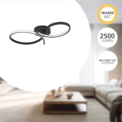 EGLO Serpins Plafondlamp - LED - 60 Cm - Zwart/Wit -Leenbakker Winkel d69c06c14f614e7987d35085fd1488d3